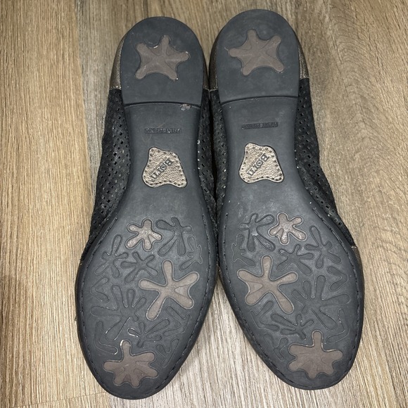 Born Womens Mardea Ballet Flat Size 9 Bronze Black Perf Suede Bow‎ Slip On Shoe - Picture 10 of 10